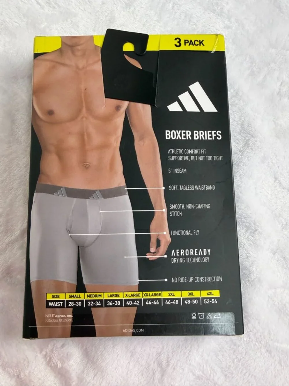 Adidas Mens Microfiber Boxer Briefs 3 Pack Size M AeroReady Quick Dry New